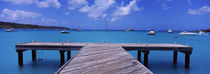 Pier with boats in the background, Sandy Ground, Anguilla by Panoramic Images