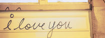 Close-up of I love you written on a wall by Panoramic Images