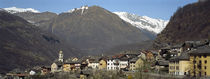 Village in a valley, Blenio Valley, Ticino, Switzerland by Panoramic Images