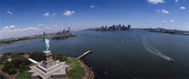 Aerial view of a statue, Statue of Liberty, New York City, New York State, USA by Panoramic Images