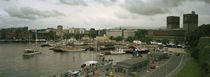 High angle view of harbor and a city hall, Oslo, Norway by Panoramic Images