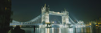 Low angle view of a bridge lit up at night, Tower Bridge, London, England by Panoramic Images