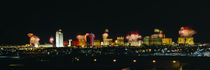 Buildings lit up at night, Las Vegas, Nevada, USA by Panoramic Images