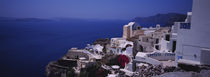 High angle view of a town, Oia, Santorini, Greece by Panoramic Images