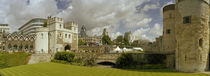 Clouds over buildings in a city, Tower of London, London, England by Panoramic Images