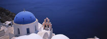 High angle view of a church, Oia, Santorini, Greece by Panoramic Images