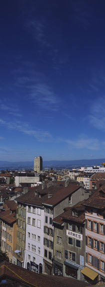 High angle view of buildings in a city, Lausanne, Switzerland by Panoramic Images
