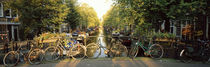 Bicycles On Bridge Over Canal, Amsterdam, Netherlands by Panoramic Images