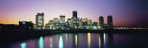 Buildings lit up at dusk, Boston, Suffolk County, Massachusetts, USA by Panoramic Images