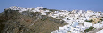 Greece, High angle view of the Fira Santorini city by Panoramic Images