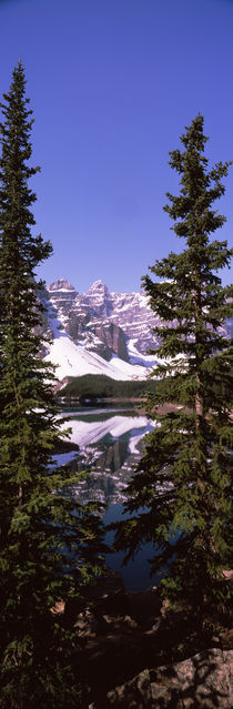 Lake in front of mountains, Banff, Alberta, Canada by Panoramic Images