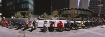 Scooters and motorcycles parked on a street, San Francisco, California, USA by Panoramic Images