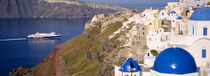 Buildings in a valley, Santorini, Cyclades Islands, Greece by Panoramic Images