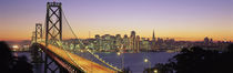 Panorama Print - Bay Brücke bei Nacht, San Francisco, Kalifornien, USA von Panoramic Images