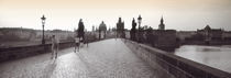 Tourist Walking On A Bridge, Charles Bridge, Prague, Czech Republic von Panoramic Images