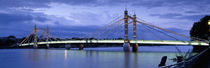 Suspension bridge across a river, Thames River, Albert Bridge, London, England by Panoramic Images