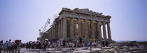 Group of people standing near a ruined building, Parthenon, Athens, Greece by Panoramic Images