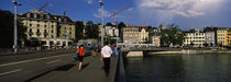 Bridge across a river, Limmat River, Zurich, Switzerland by Panoramic Images