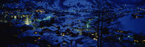 High angle view of a village, Davos, Graubuenden, Switzerland von Panoramic Images