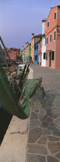 Houses along a road, Burano, Venetian Lagoon, Italy by Panoramic Images