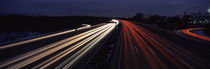 Traffic on a road at evening, Autobahn 5, Hessen, Frankfurt, Germany by Panoramic Images