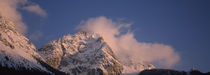 Low angle view of snow covered mountain, Mt Zugspitze, Bavaria, Germany by Panoramic Images