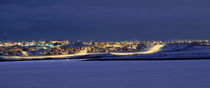 City lit up at night, Grafarvogur, Reykjavik, Iceland by Panoramic Images