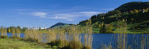 Lake at a hillside, Lake Huttensee, Canton, Zurich, Switzerland by Panoramic Images