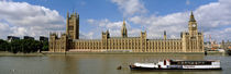 Houses Of Parliament, Water And Boat, London, England, United Kingdom by Panoramic Images