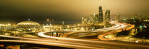 Buildings lit up at night, Seattle, Washington State, USA by Panoramic Images