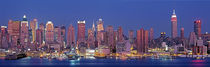 USA, New York, New York City, West Side, Skyscrapers in a city during dusk von Panoramic Images