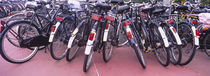 Bicycles parked in a parking lot, Amsterdam, Netherlands by Panoramic Images