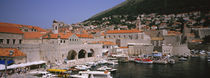 High angle view of boats at a port, Old port, Dubrovnik, Croatia by Panoramic Images