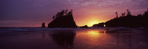 Silhouette of seastacks at sunset, Second Beach, Washington State, USA by Panoramic Images
