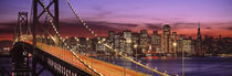Bay Bridge Illuminated At Night, San Francisco, California, USA by Panoramic Images