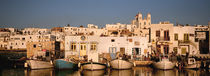 Boats at the waterfront, Paros, Cyclades Islands, Greece by Panoramic Images
