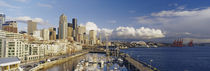 High Angle View Of Boats Docked At A Harbor, Seattle, Washington State, USA von Panoramic Images
