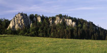 Panorama Print - Kalkstein-Felsen in St. Brais Jura Gebirge von Panoramic Images
