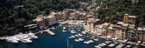 High angle view of boats docked at a harbor, Italian Riviera, Portofino, Italy von Panoramic Images