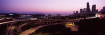 City lit up at dusk, Seattle, King County, Washington State, USA 2010 by Panoramic Images