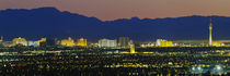 Aerial View Of Buildings Lit Up At Dusk, Las Vegas, Nevada, USA by Panoramic Images