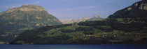 Houses on mountains, Schwyz, Canton Of Schwyz, Switzerland von Panoramic Images