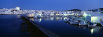 Buildings lit up at night, Paros, Cyclades Islands, Greece von Panoramic Images