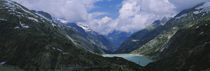 Panorama Print - Luftaufnahme eines Sees, umgeben von Bergen, Schweiz  von Panoramic Images