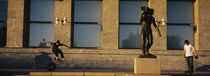 Skateboarders In Front Of A Building, Oslo, Norway by Panoramic Images