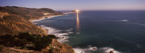Lighthouse lit up at night, moonlight exposure, Big Sur, California, USA von Panoramic Images