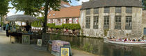 Flea market at a canal, Dijver Canal, Bruges, West Flanders, Belgium by Panoramic Images