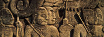 Sculptures in a temple, Bayon Temple, Angkor, Cambodia by Panoramic Images