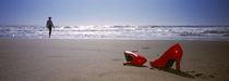  Woman And High Heels On Beach, California, USA von Panoramic Images