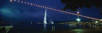 Fountain at night, Jet D'eau, Geneva, Switzerland by Panoramic Images